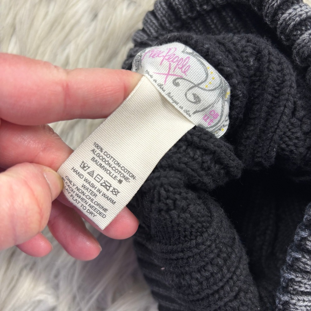Free People Women's OS Gray Stormi Washed Cable-Knit Beanie Cool Girl Street - Picture 4 of 4